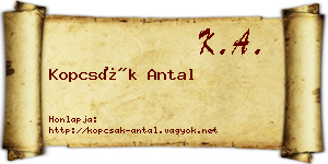 Kopcsák Antal névjegykártya